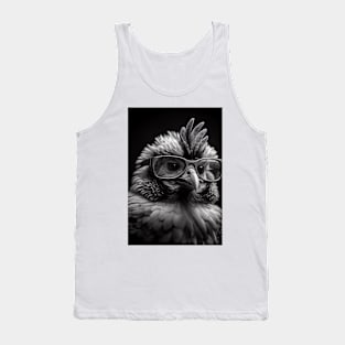 Chicken Chic: A Black and White Portrait Tank Top